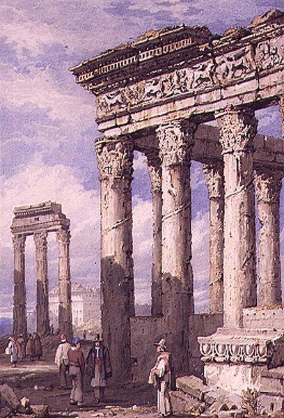 The Forum, Róma (akvarell, gouache papíron) alkotó: Samuel Prout