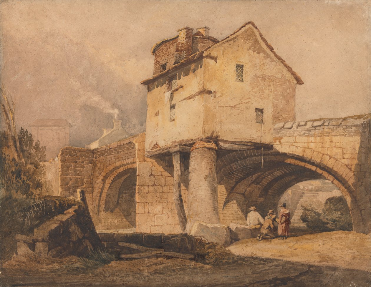 A Monnow-híd, Monmouthshire alkotó: Samuel Prout