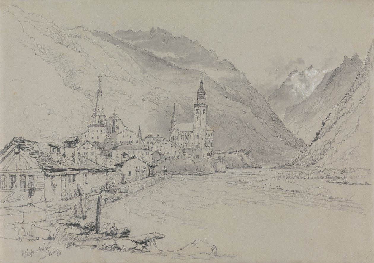 Visp vagy Viege, Brig közelében alkotó: Samuel Prout