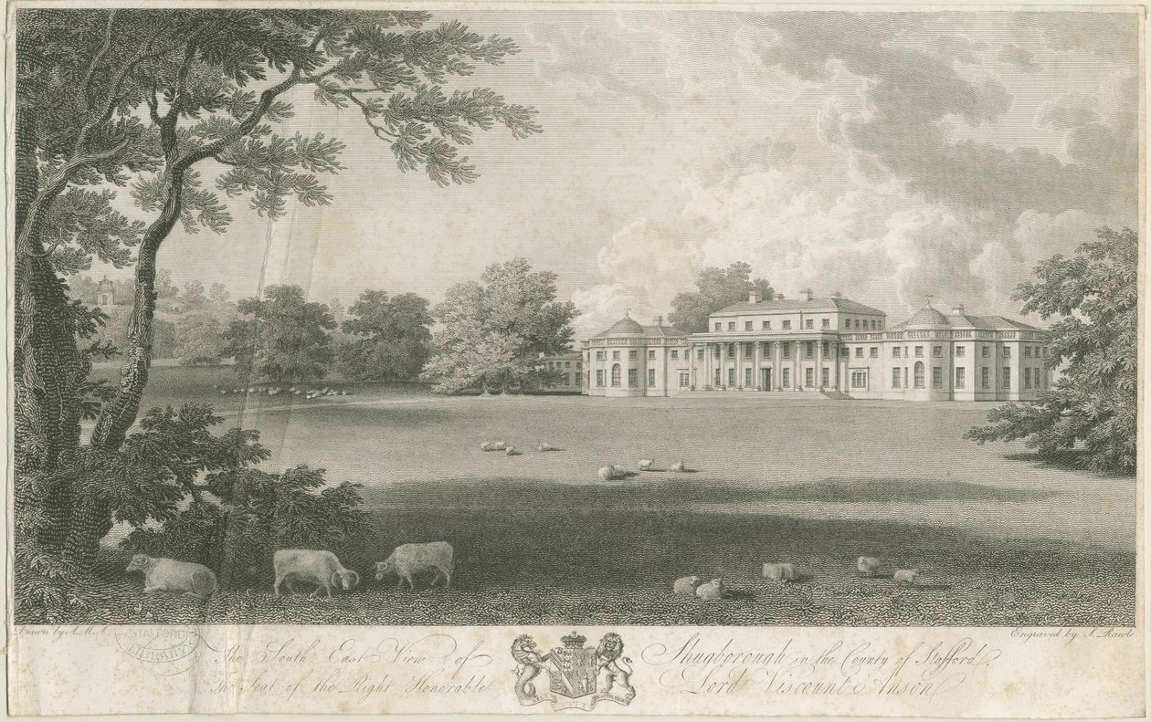 Shugborough Hall: metszet, nd [c 1802] alkotó: Samuel Rawle