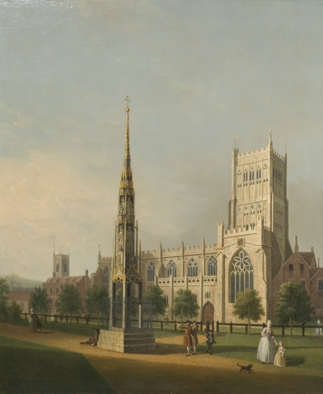 A Bristol High Cross és a katedrális kilátása, 1750 körül (olaj, vászon) alkotó: Samuel Scott