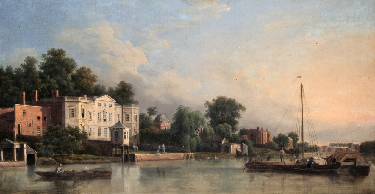 A View of Popes Villa, Twickenham, Middlesex, 1760 körül alkotó: Samuel Scott