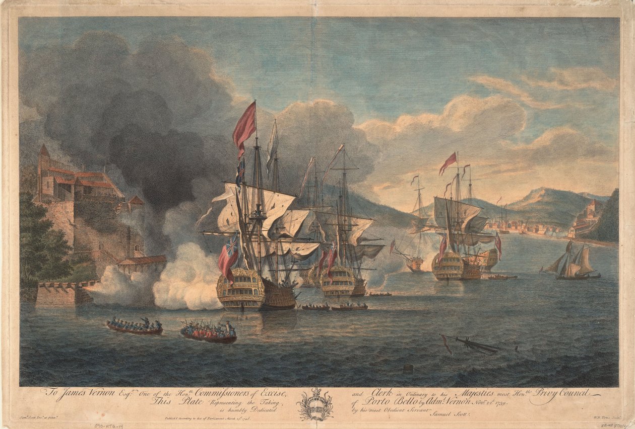 Porto Bello elfoglalása Edward Vernon admirális által 1739. november 22-én alkotó: Samuel Scott