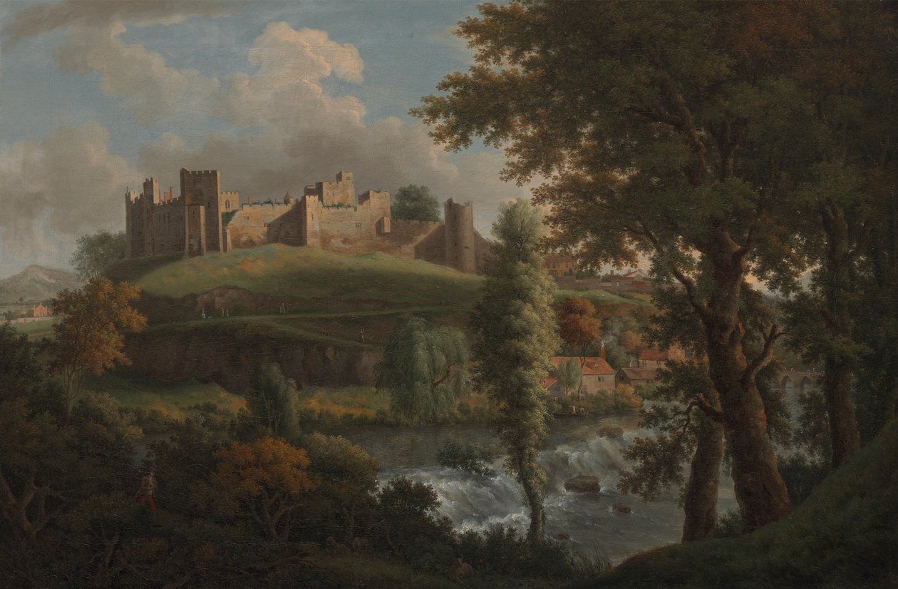 Ludlow-kastély a Dinham-gáttal, délnyugat felől alkotó: Samuel Scott