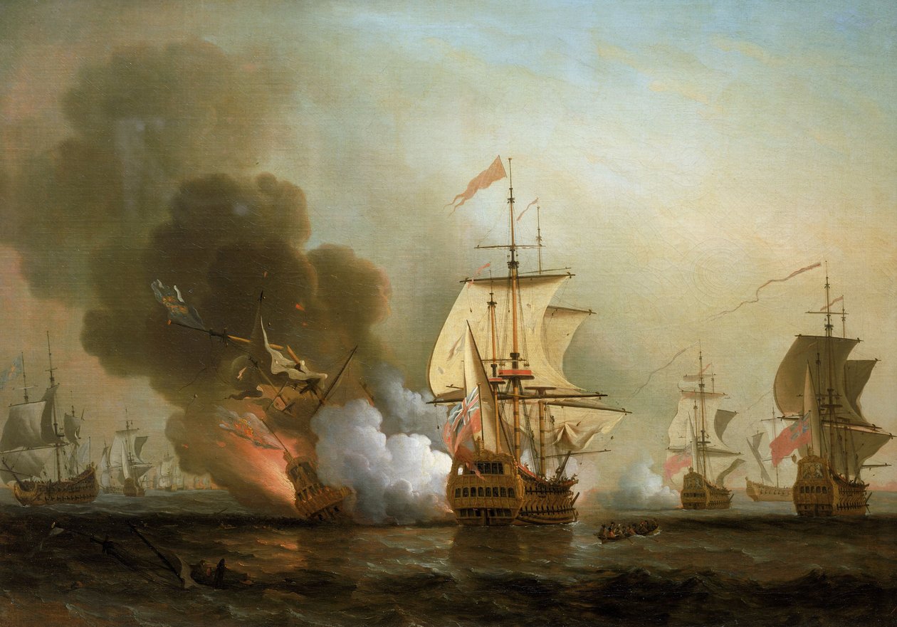 Tengeri csata Cartagena (Spanyolország) partjainál, 1708. május 28. alkotó: Samuel Scott