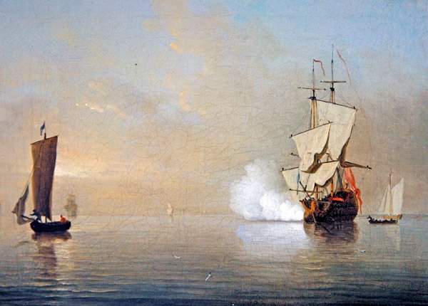 The Morning Gun (olaj, vászon) alkotó: Samuel Scott