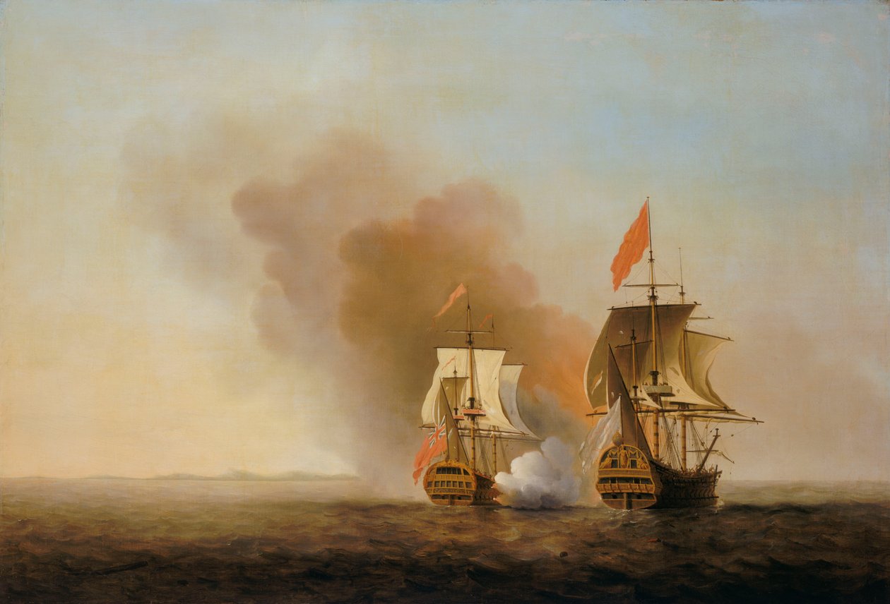 A "Nuestra Senora de Cavadonga" elfoglalása, 1743 körül (olaj, vászon) alkotó: Samuel Scott