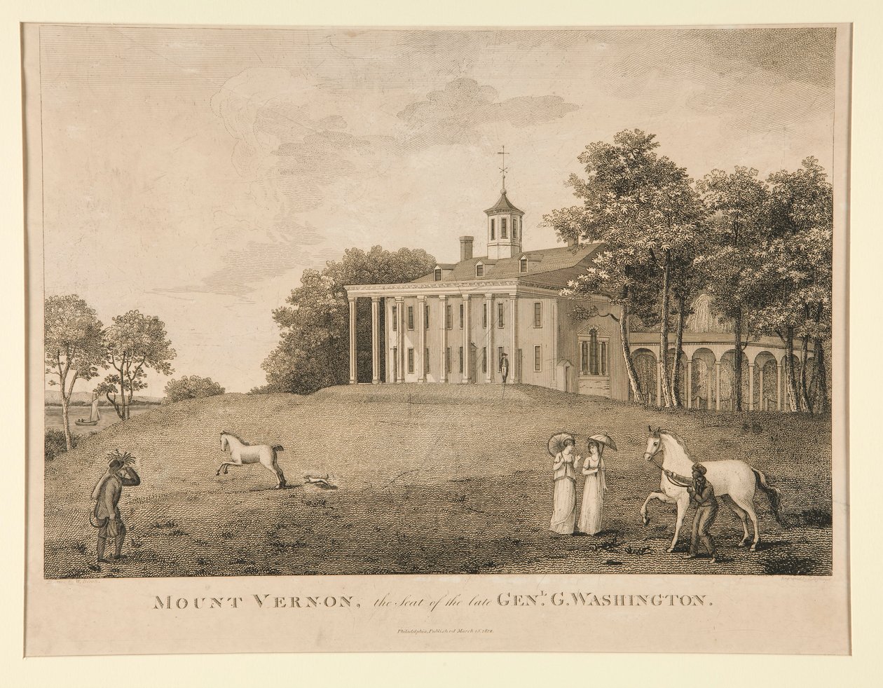 Mount Vernon, A késő genl székhelye. Washington alkotó: Samuel Seymour