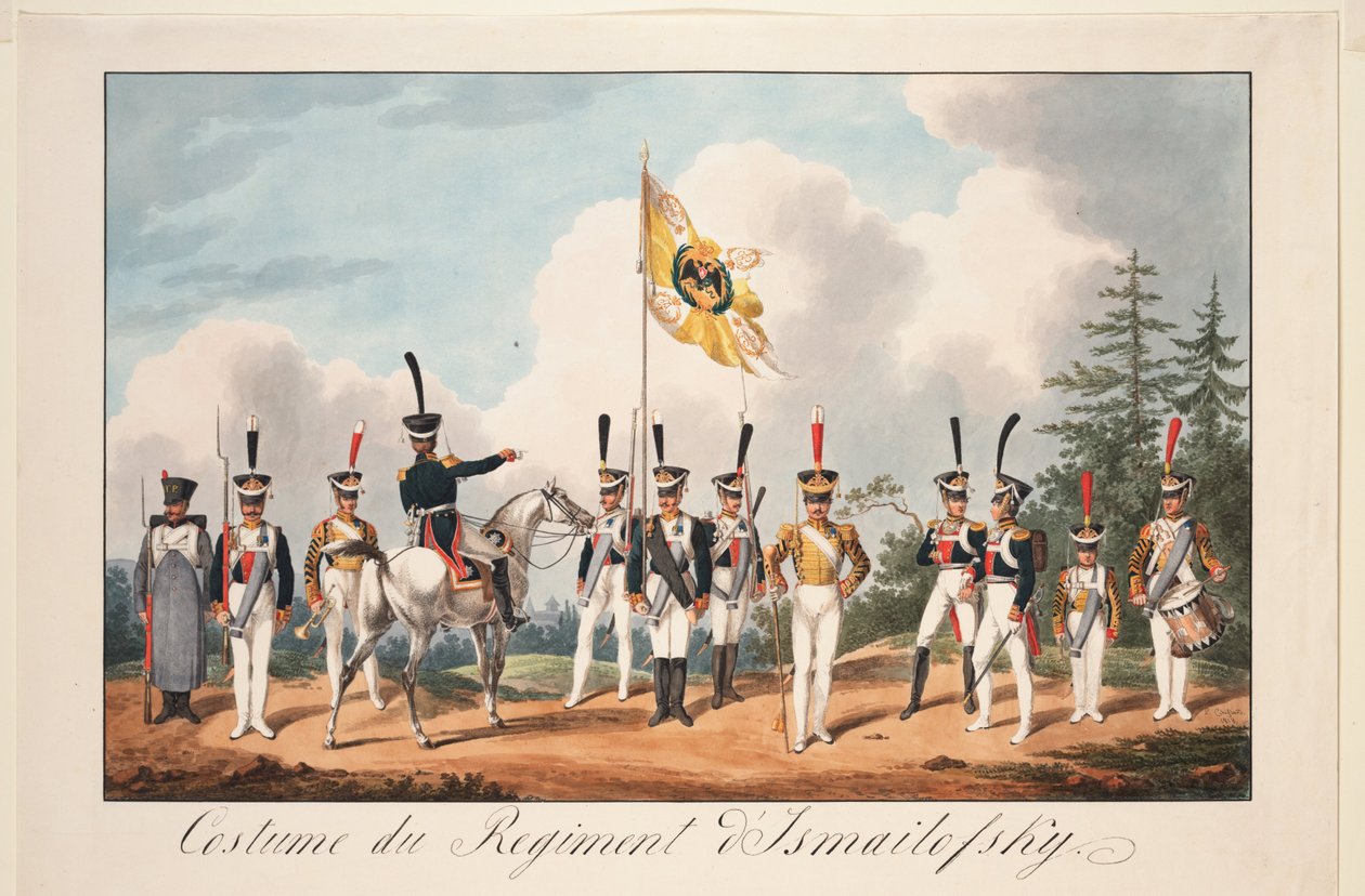 Az Izmailovszkij-ezred egyenruhái, 1818 alkotó: Samuel Solomon Chiflard