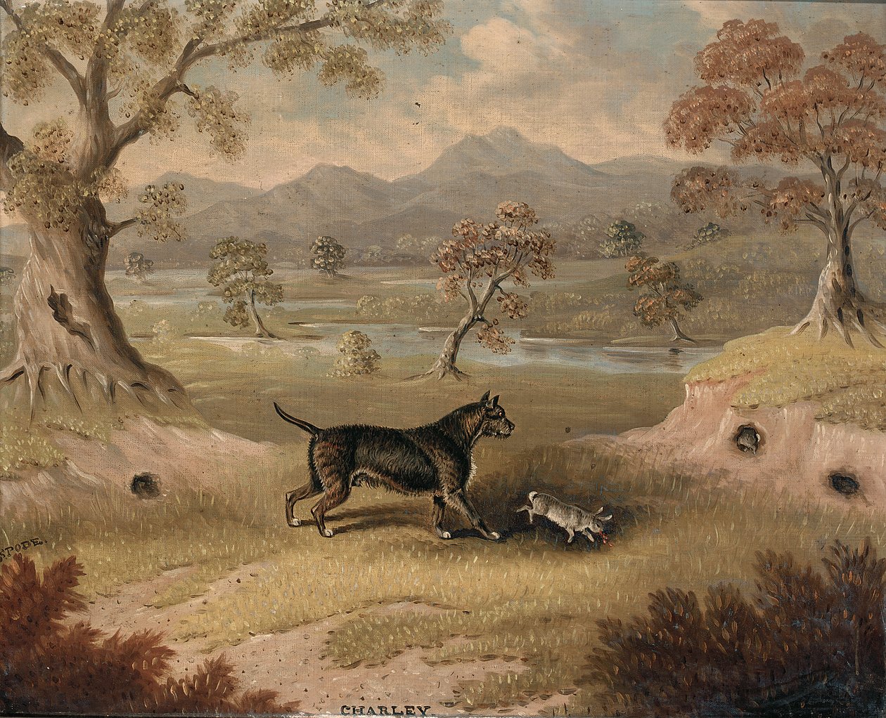 Charley, terrier nyúllal alkotó: Samuel Spode