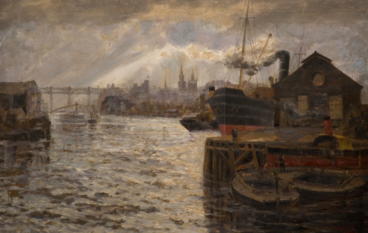 A Tyne magas szintű híddal, 1920 alkotó: Samuel Sykes