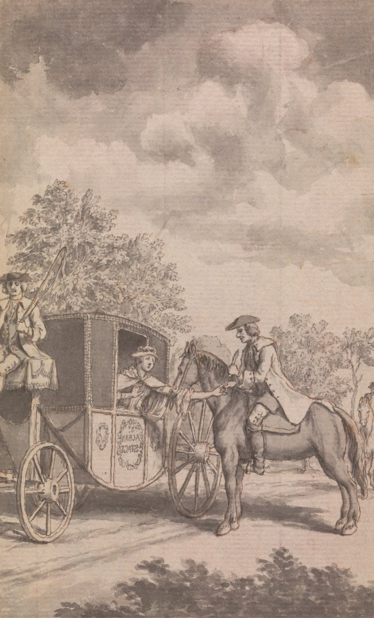Illusztráció a Newgate-naptárhoz: Raby nehezen lehúzható női gyűrűt talál, levágta az ujját, Finchley közelében alkotó: Samuel Wale