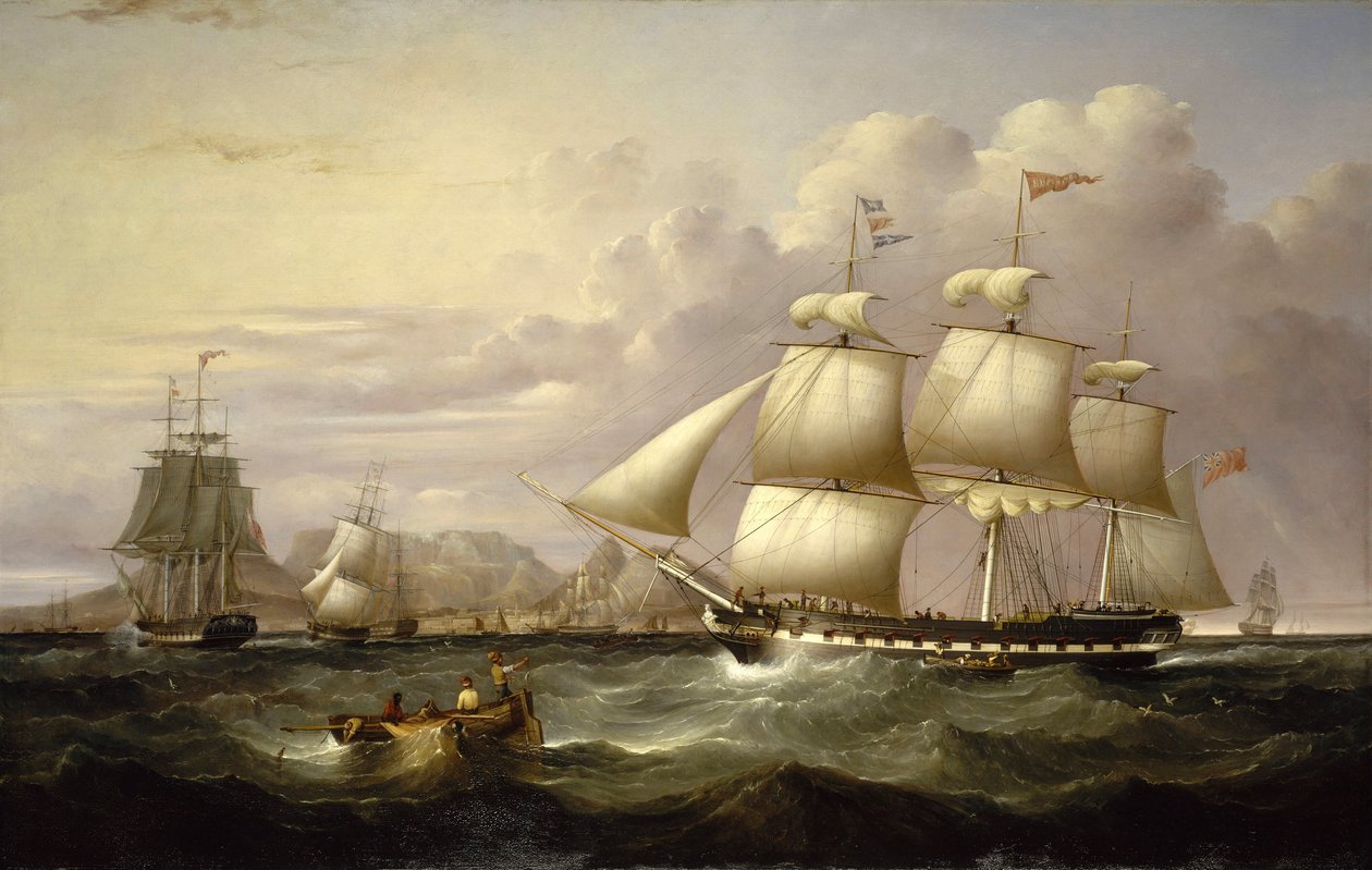 A Kelet-indiai Társaság 1834-ben Liverpoolban (Anglia) épített "Eufrát" nevű kereskedelmi hajója, alkotó: Samuel Walters