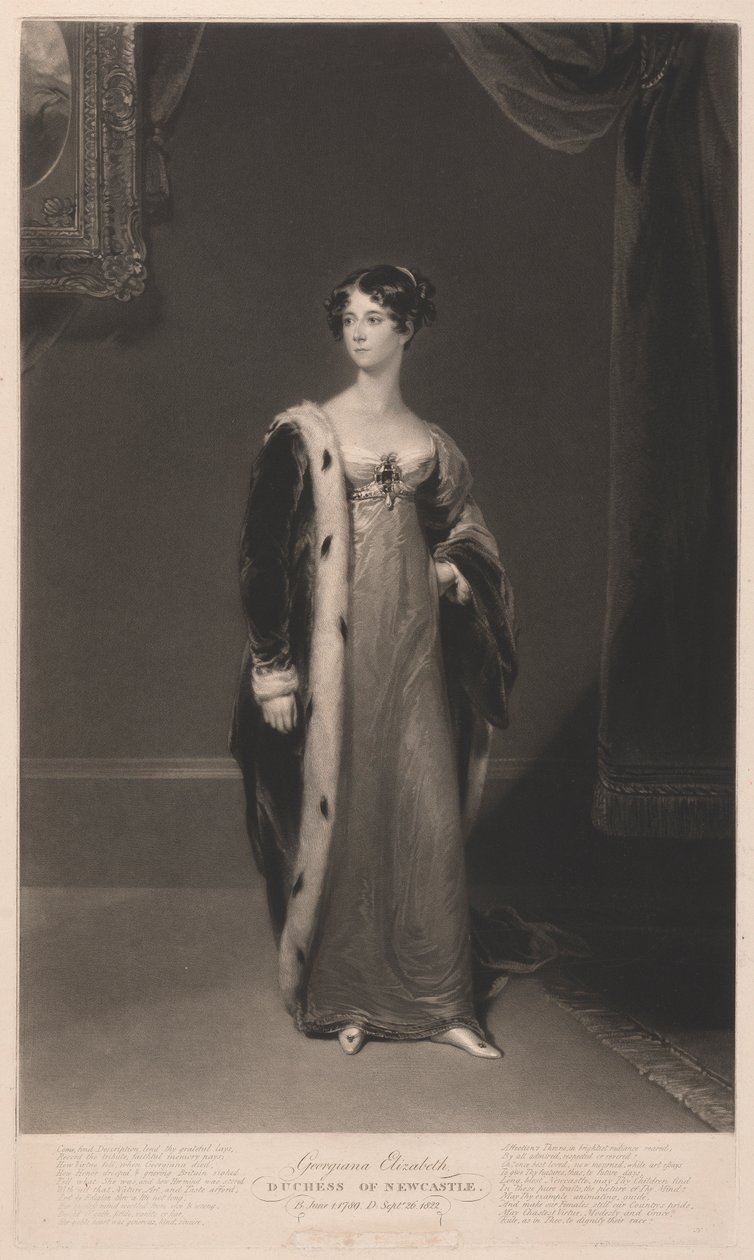 Georgiana Elizabeth Newcastle hercegnője alkotó: Samuel William Reynolds