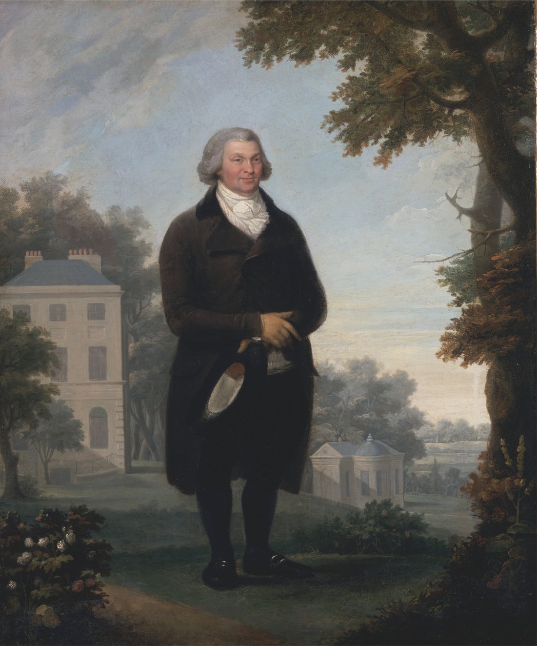 Úriember a háza körül alkotó: Samuel de Wilde