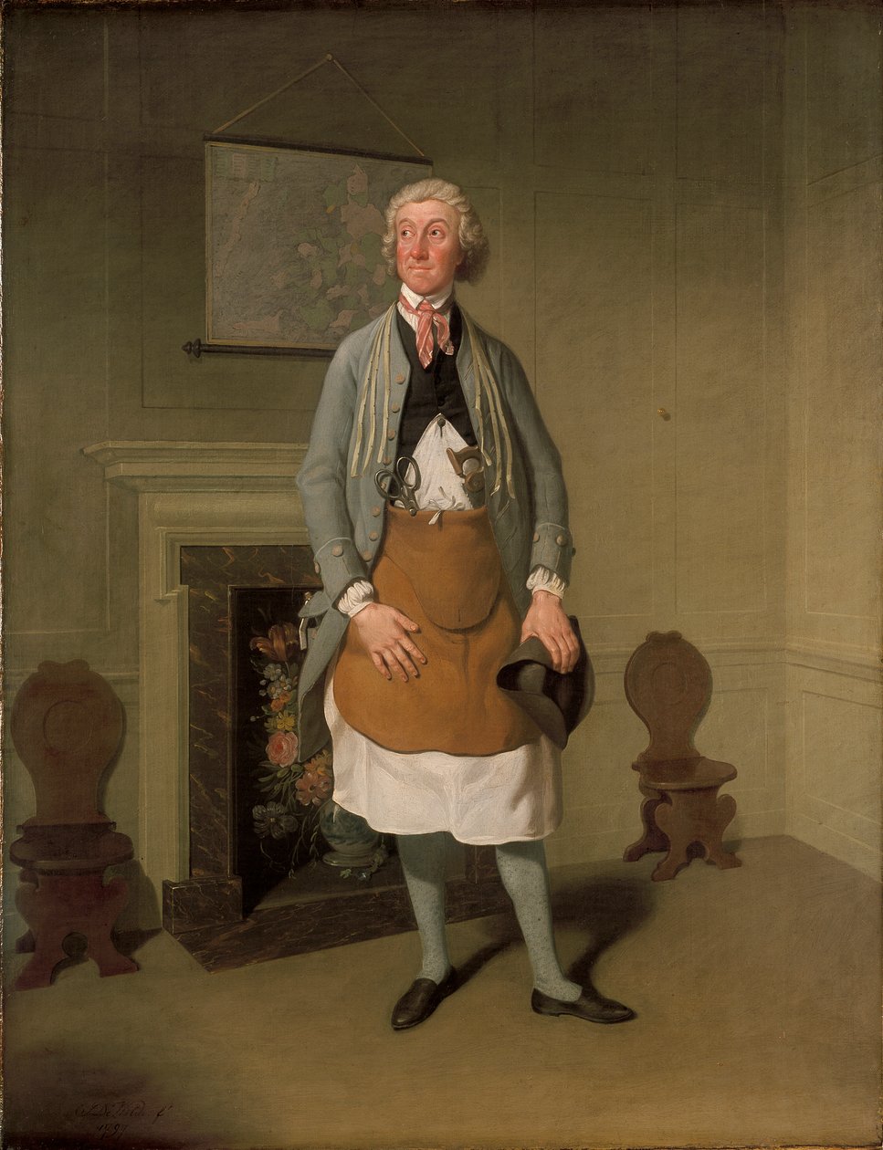 Mr. Suett Dicky Gossip szerepében a "My Grandmother"-ben, 1797 alkotó: Samuel de Wilde
