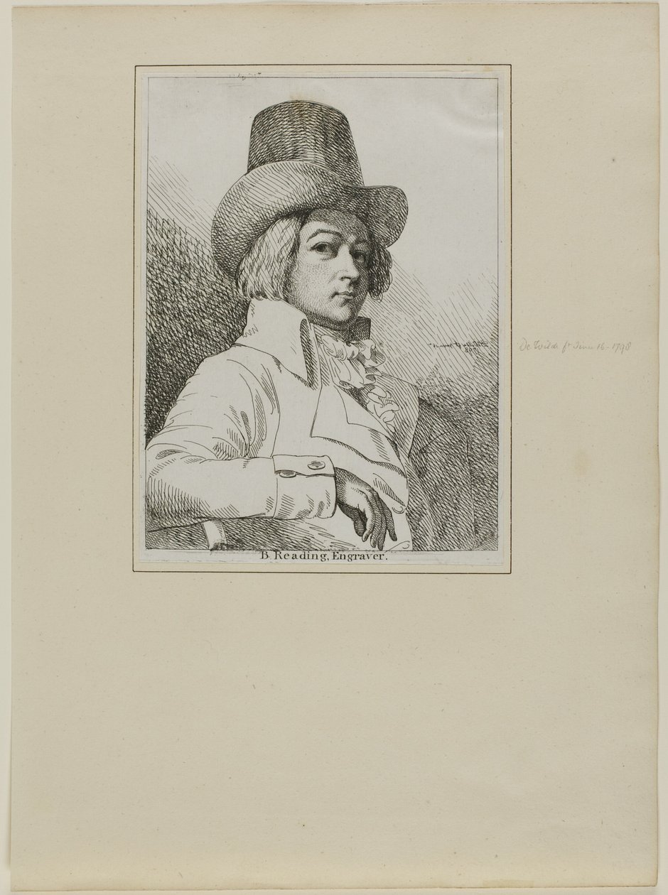 B. Reading, metsző portréja alkotó: Samuel de Wilde