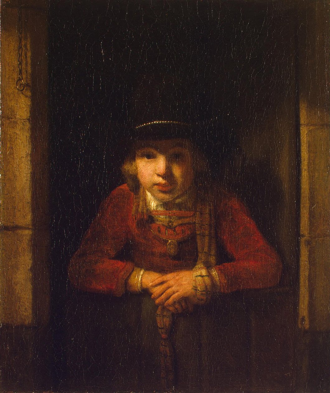 Az ablakon átnéző fiú, 1647 körül alkotó: Samuel van Hoogstraten