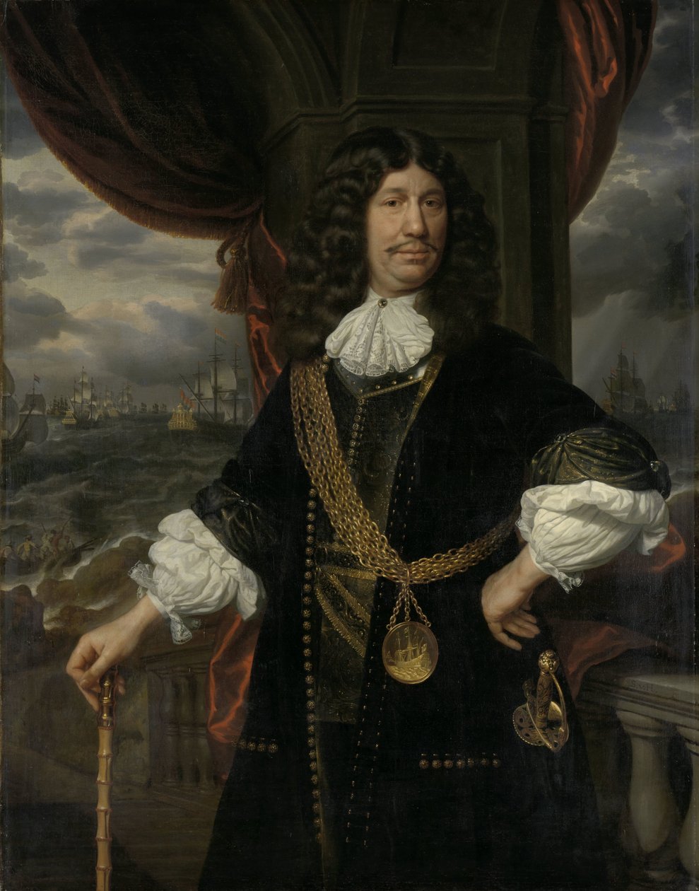 Mattheus van den Broucke (1620-1685) portréja. indiai tanácsos alkotó: Samuel van Hoogstraten