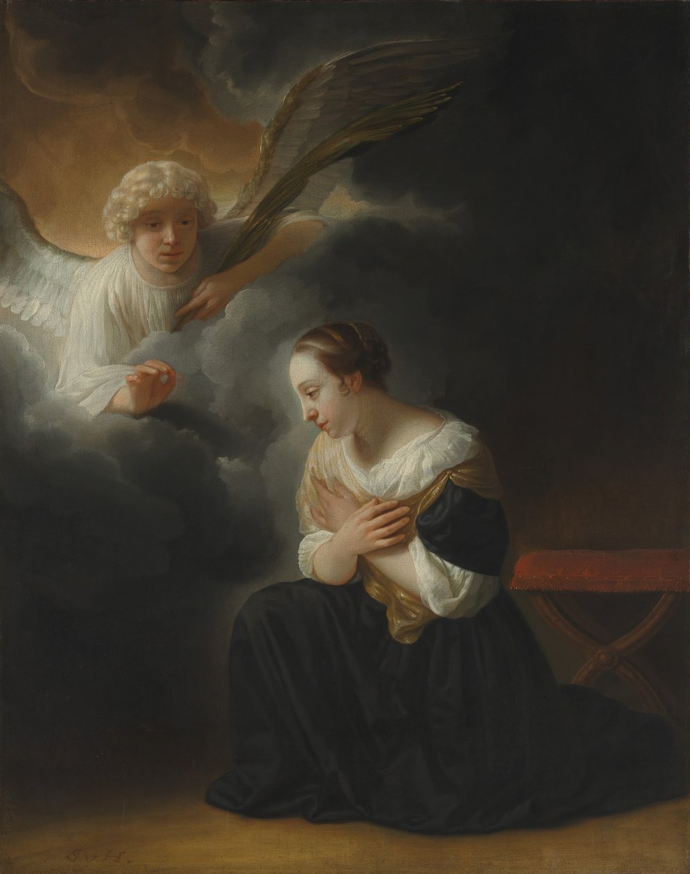 A Szűzanya halálának angyala, kb. 1670. alkotó: Samuel van Hoogstraten