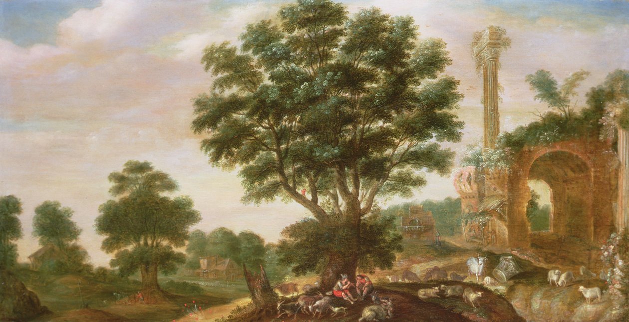 Merkúr és Argus (panel) alkotó: Samuel van den Hecken