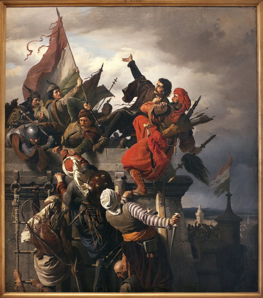 Dugovics Titusz (? -1456) áldozata. Magyar nemzeti hősök, amelyet Belgrád ostrománál tüntettek ki az Oszmán Birodalom. Wagner Sándor (1838-1919) festménye, Olaj, vászon alkotó: Alexander von Wagner