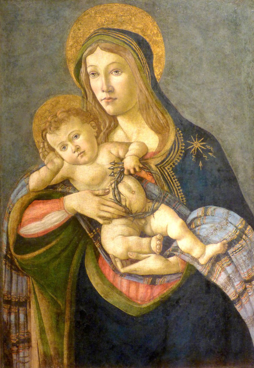 Szűzanya és gyermeke a töviskoronával és három szöggel alkotó: Sandro Botticelli