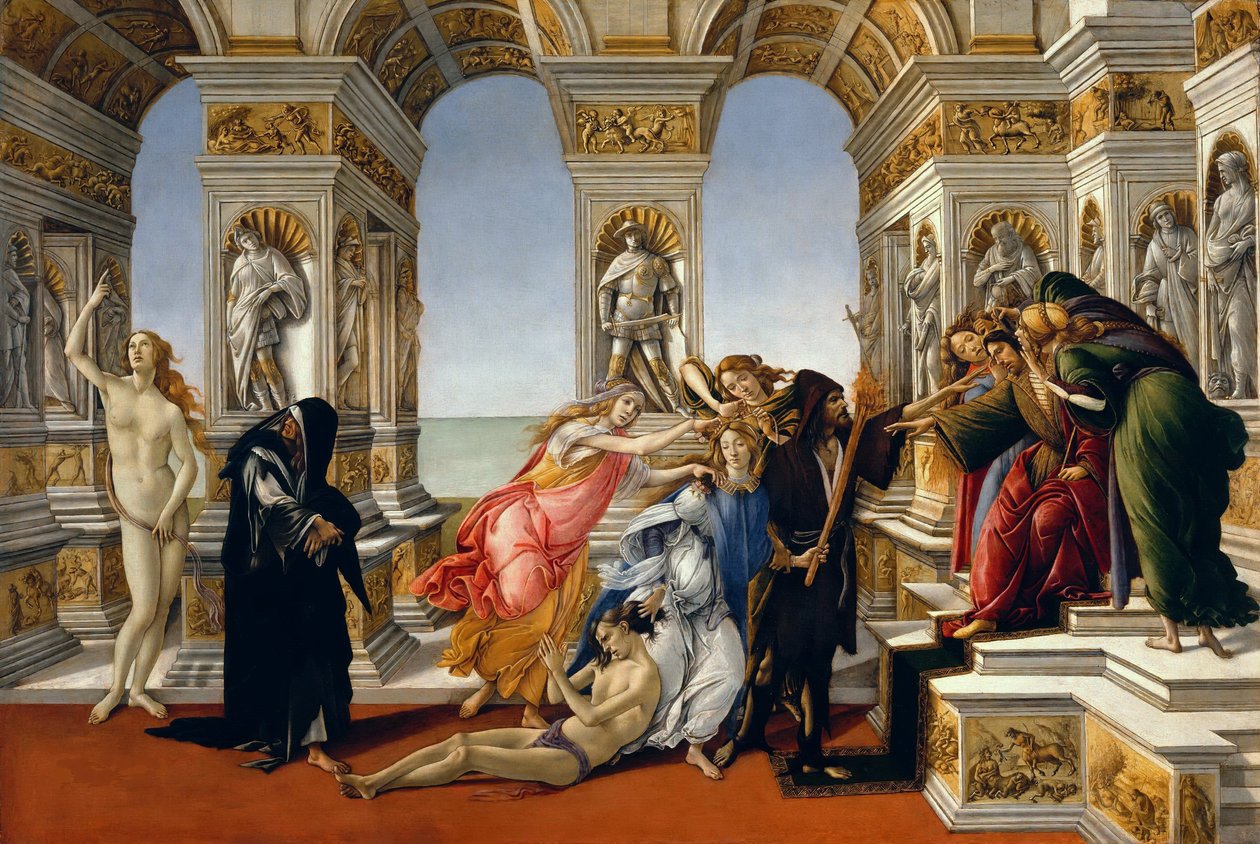 Apelles gyalázata, 1497-98 alkotó: Sandro Botticelli