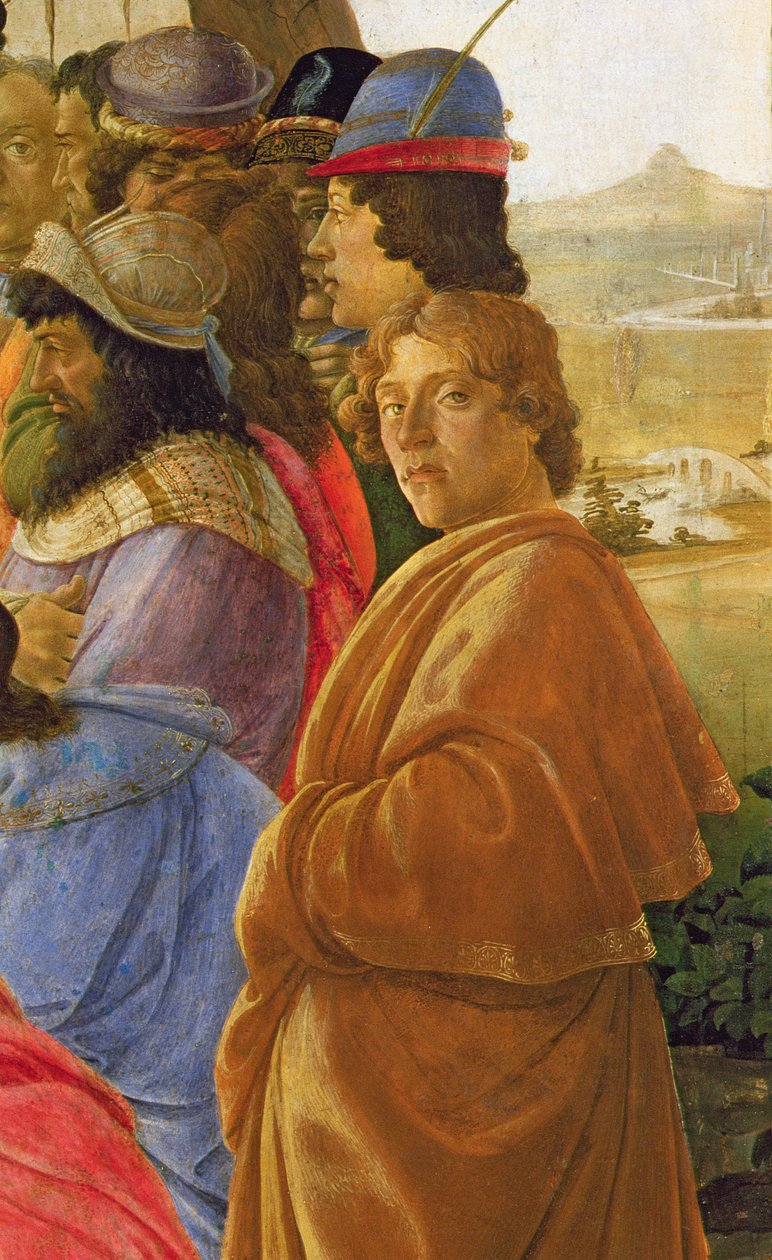 Részlet a Mágusok imádásáról (tempera a panelen) (lásd még: 395) alkotó: Sandro Botticelli
