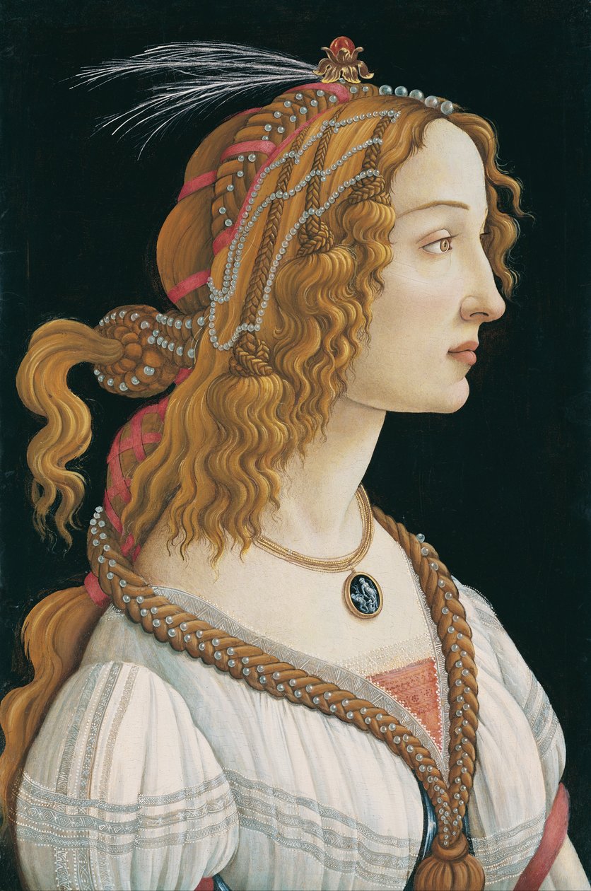 Ideális portré egy hölgyről (Simonetta Vespucci arcképe nimfaként) alkotó: Sandro Botticelli