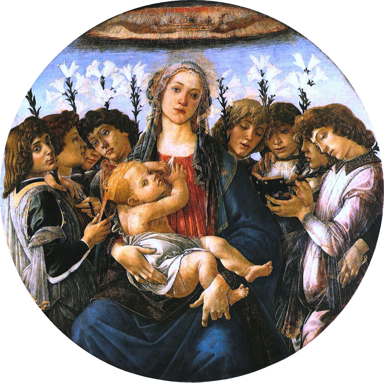 Madonna a gyermekkel és az éneklő angyalok alkotó: Sandro Botticelli
