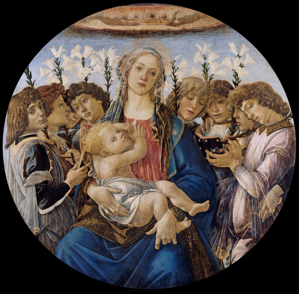 Mária a gyermekkel és éneklő angyalok alkotó: Sandro Botticelli
