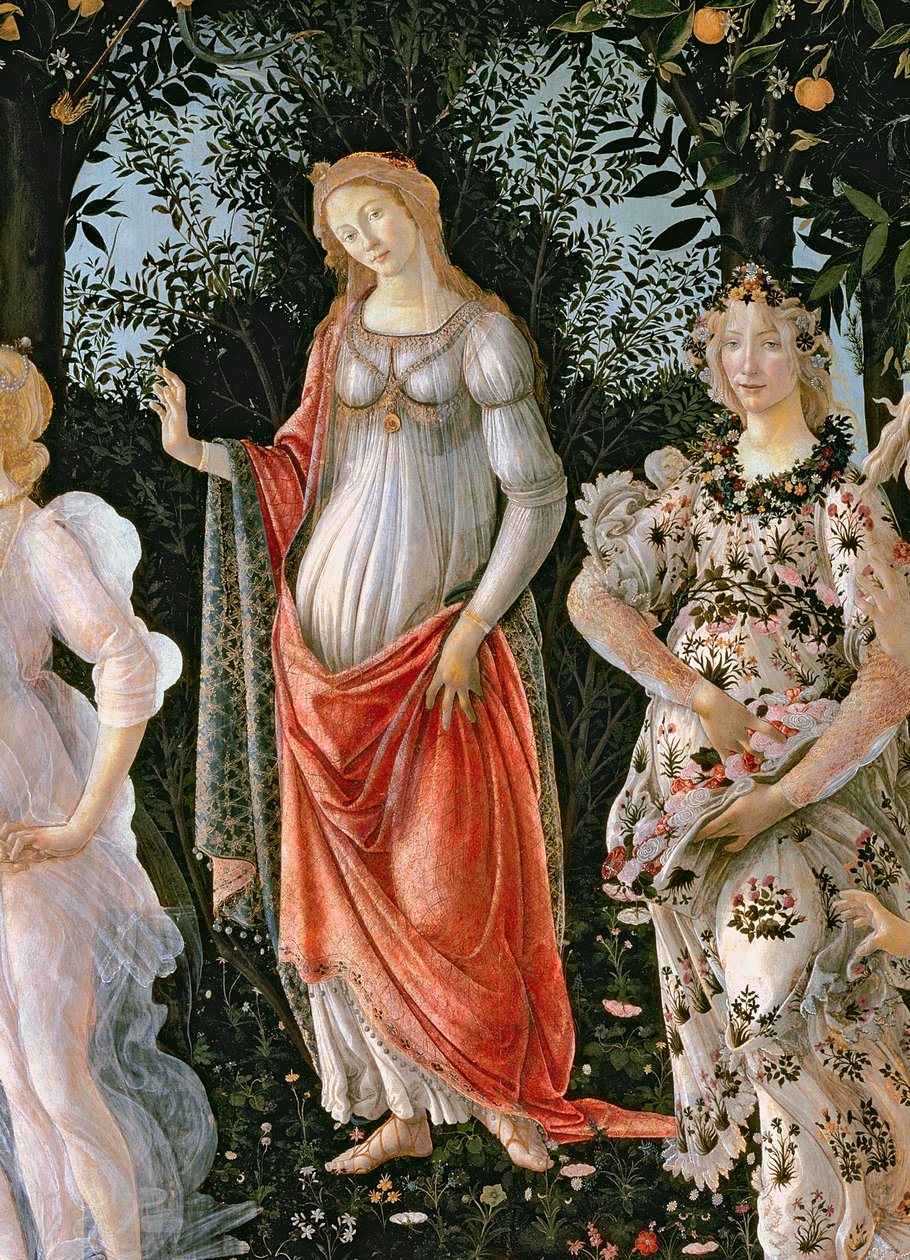 Primavera, 1478 körül, tempera, tábla, részlet az 558-ból alkotó: Sandro Botticelli