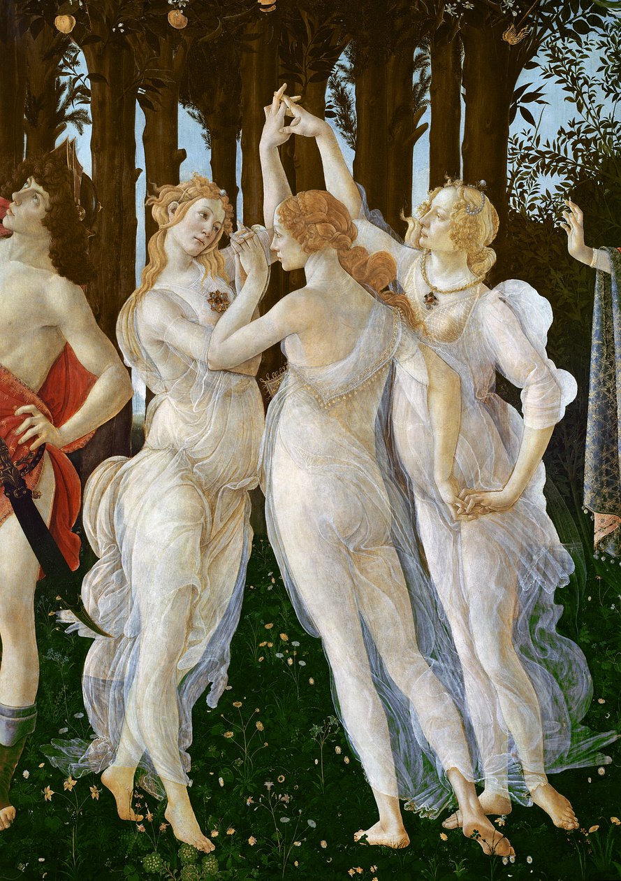 Primavera, 1478 körül, tempera, tábla, 558 részlet alkotó: Sandro Botticelli
