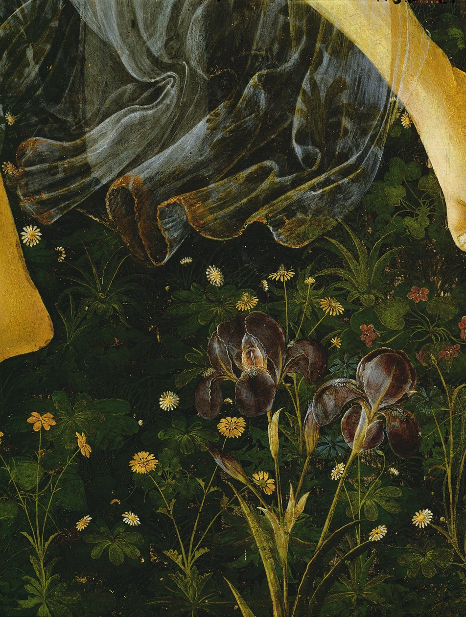 Primavera, a Virágok részlete, 1478 körül, tempera, tábla, 558. kép részlete alkotó: Sandro Botticelli