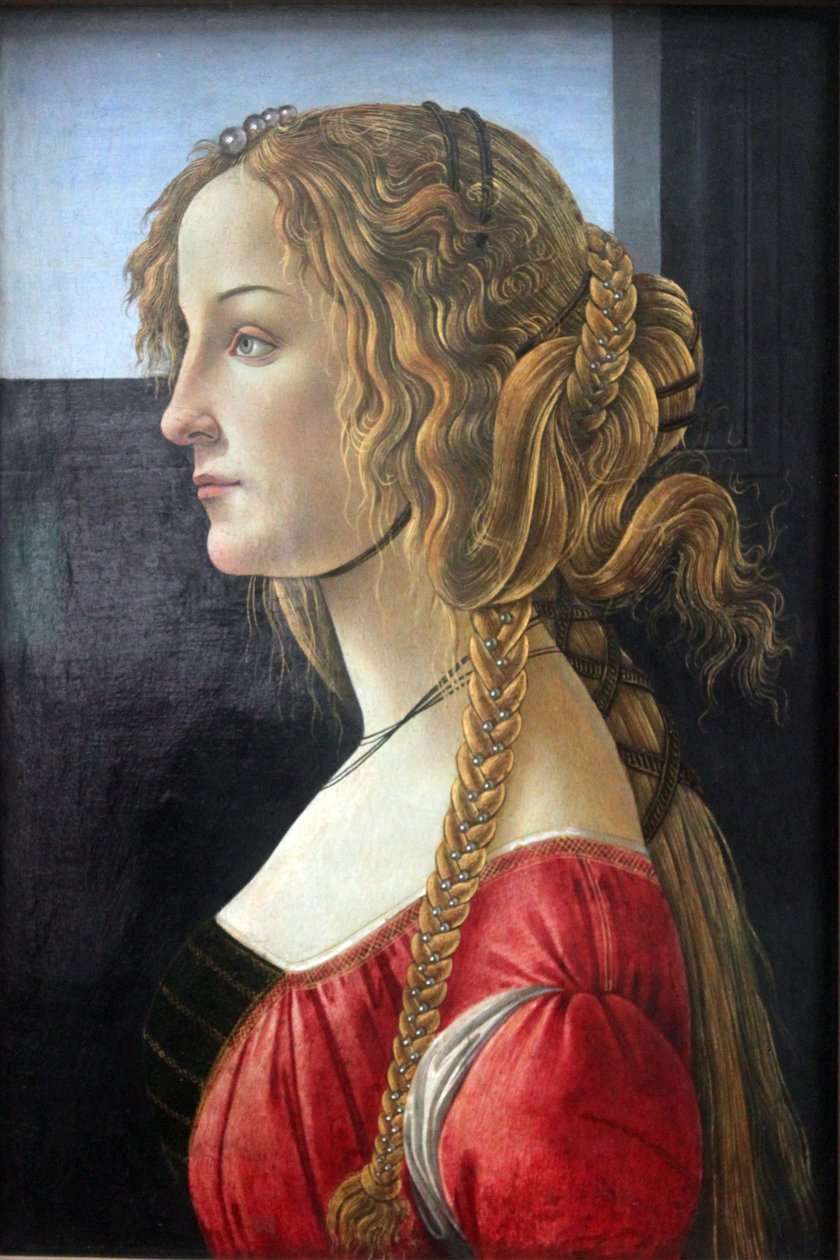 Egy fiatal nő profilportréja alkotó: Sandro Botticelli