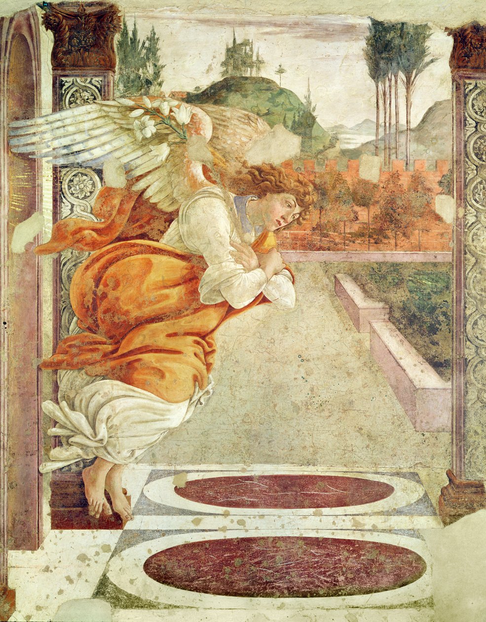 Az Annunciáció (bal oldali rész), 1481 alkotó: Sandro Botticelli