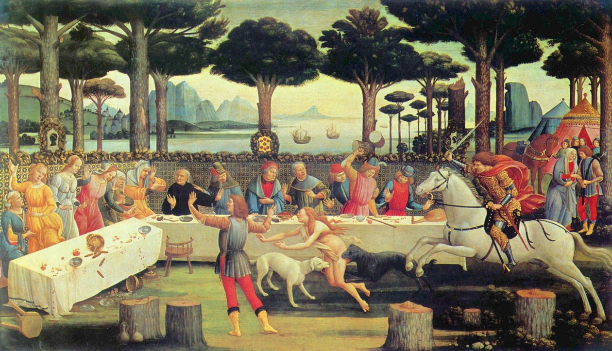 Bankett a fenyves erdőben alkotó: Sandro Botticelli