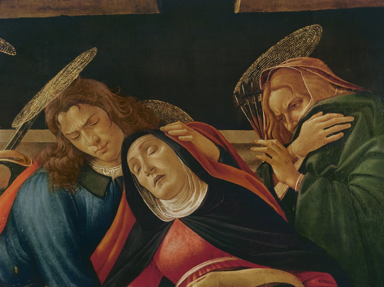 Szűz és Szent János siralma Krisztus halála felett, 1490 körüli tempera fán alkotó: Sandro Botticelli