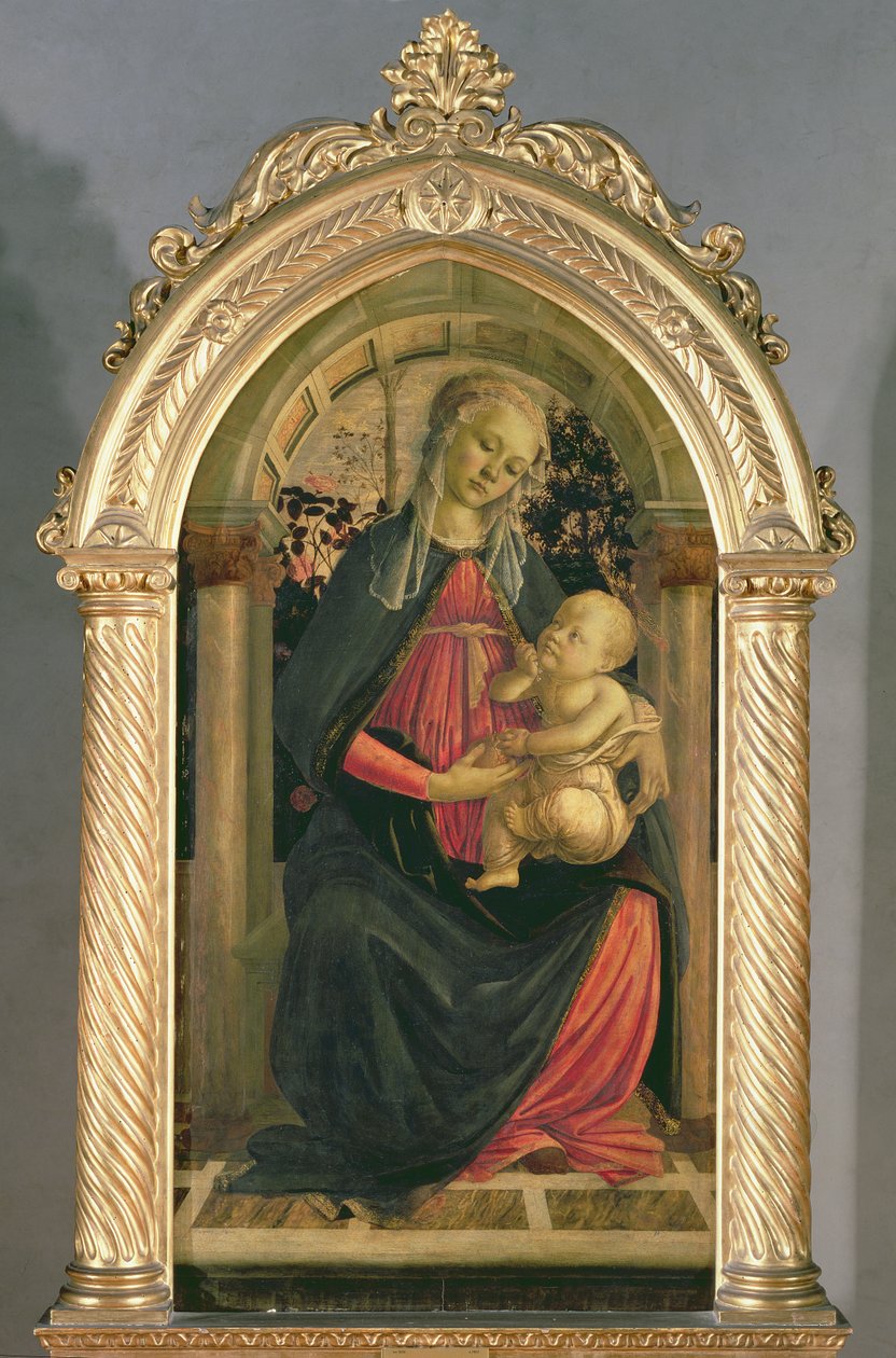 A rózsák Madonnája, 1470 körül (tempera, tábla) alkotó: Sandro Botticelli