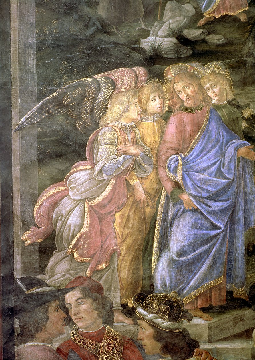 A leprás megtisztulása és Krisztus megkísértése, a Sixtus-kápolnából, 1481 (részlet) alkotó: Sandro Botticelli