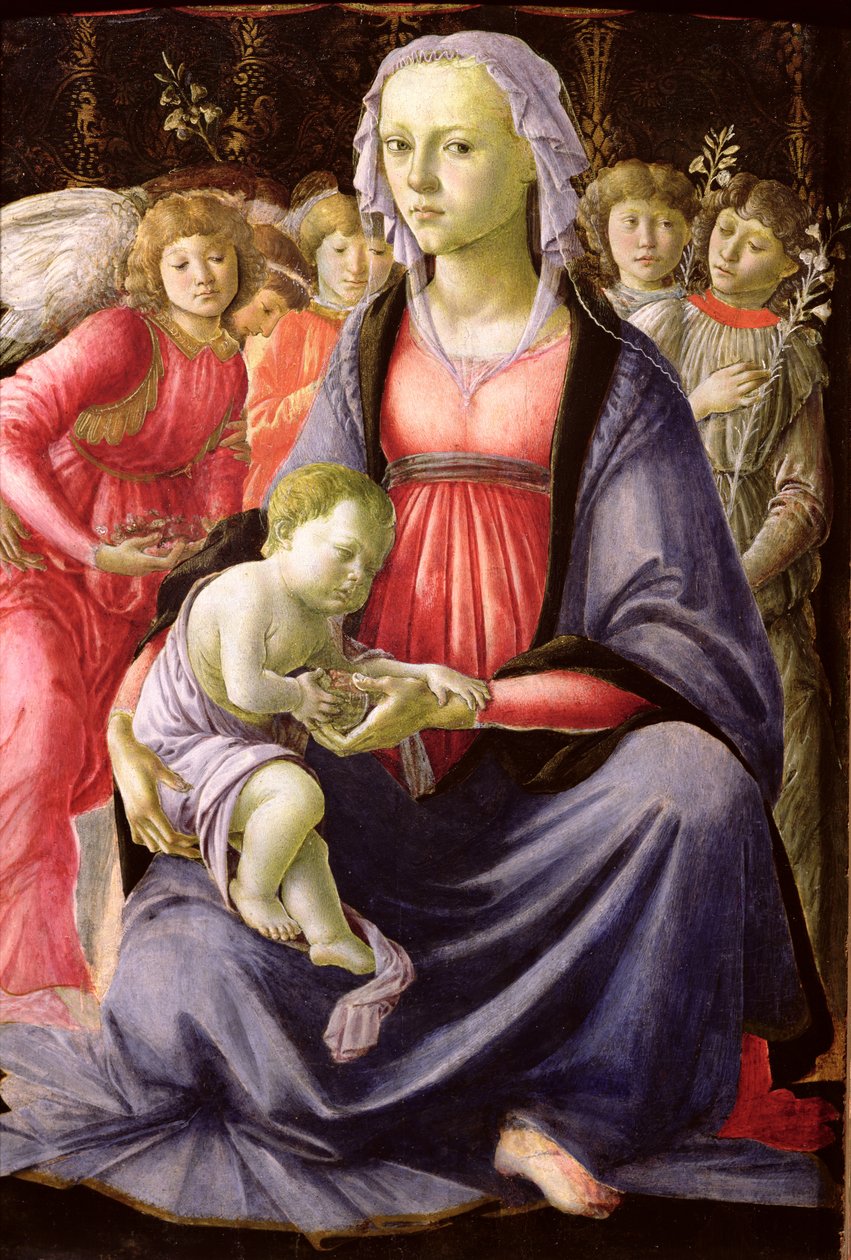 A Szűz és a Gyermek öt angyallal körülvéve alkotó: Sandro Botticelli