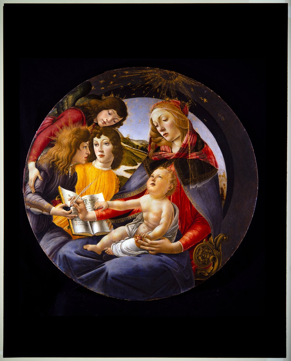 Szűzanya és gyermeke három angyallal, más néven a Magnificat Madonnája (tábla) alkotó: Sandro (1444/5 1510) Botticelli