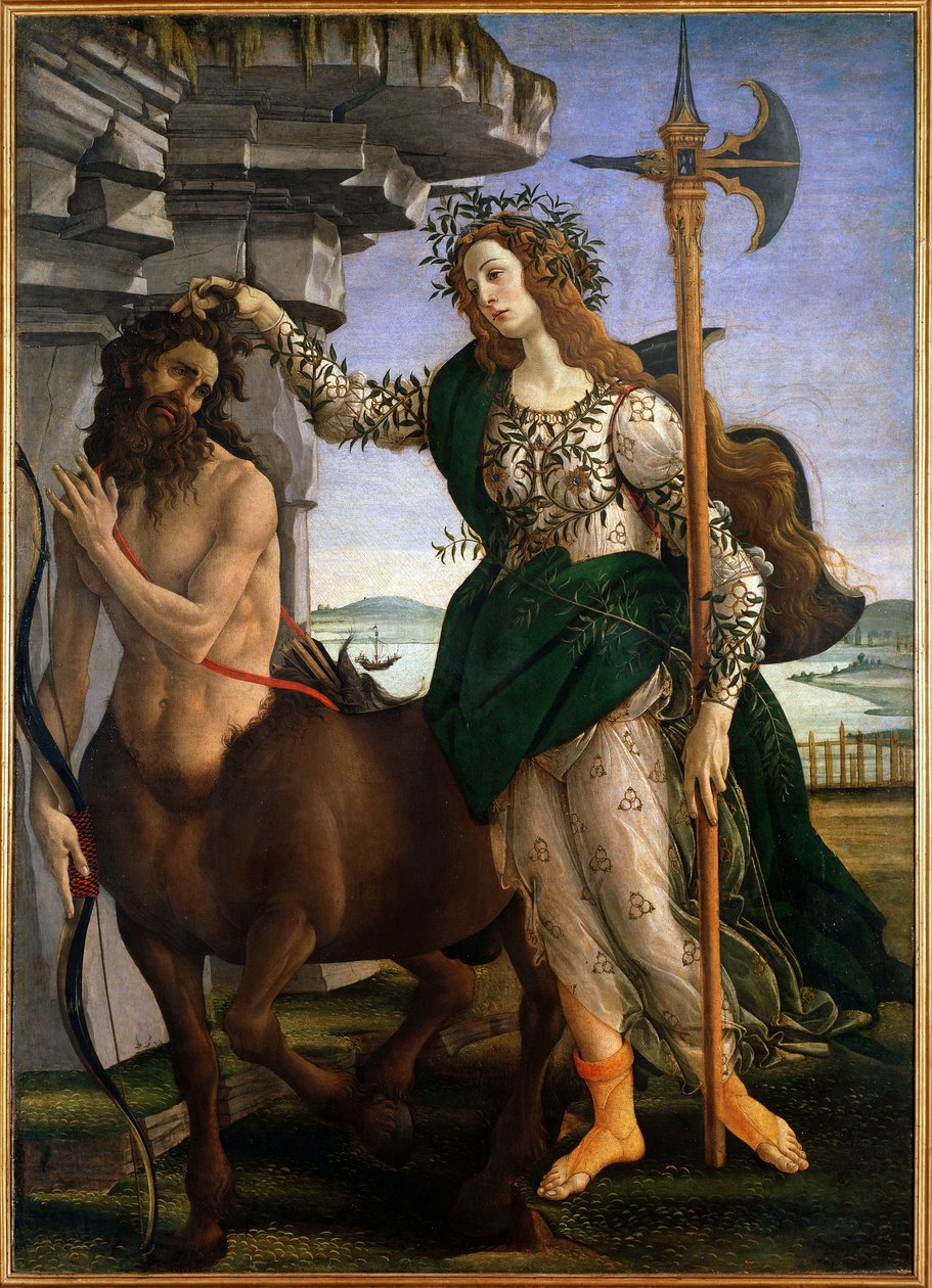 APallas és a kentaur (Tempera, vászon, 1480 körül) alkotó: Sandro Botticelli