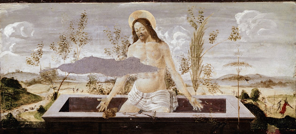 Pieta. Szent Barnaba oltárkép részlete (tempera fán alkotó: Sandro Botticelli