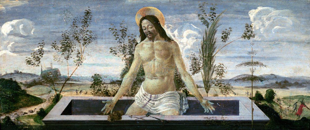 A feltámadást ábrázoló Predella-tábla a Szent Barnabás-oltárról (tempera a táblán) (lásd még: 44334,44354,44358,85657) alkotó: Sandro Botticelli