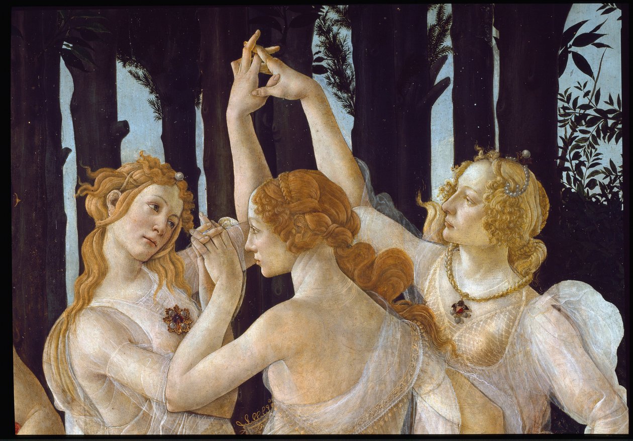 Tavaszi. A három gráciát ábrázoló részlet alkotó: Sandro Botticelli