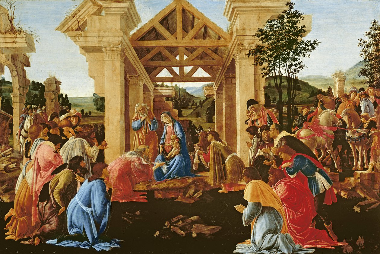 A mágusok imádása, 1478-82. (tempera és olaj, tábla) alkotó: Sandro Botticelli