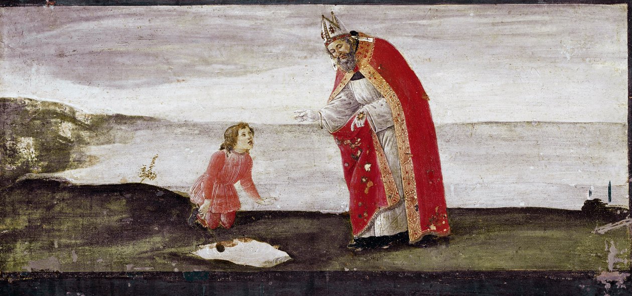 Szent Ágoston látomása, Szent Barnaba oltárkép részlete (tempera fán alkotó: Sandro Botticelli