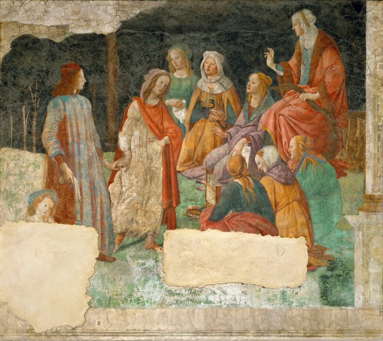 Egy fiatalembert bemutatnak a hét szabad művészetnek, 1484-1486 alkotó: Sandro Botticelli